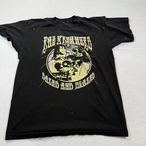 Dazed and Blazed Shirt Men L Black Graphic Stoner Tee Cotton Rock Band Style